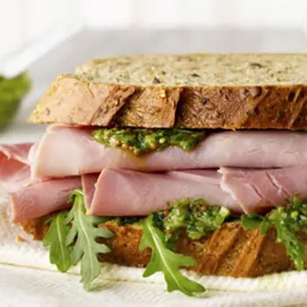 Ham Sandwich with Wholegrain Mustard Dressing